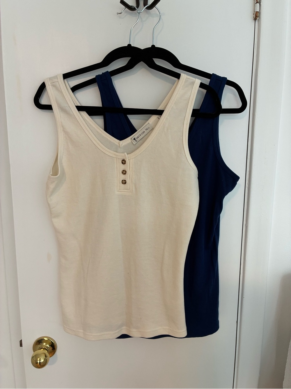 Everyday Ribbed Tank Duo - Cream & Navy (American Tall)
